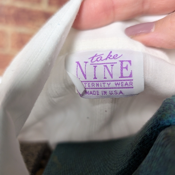 Vintage White Striped Maternity Ruffled Bib Collar Blouse, Original Owner - Picture 4 of 17